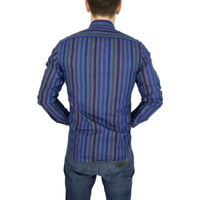 DANIEL BESSI Koszula męska fb531 JEANS KOLOROWE PASKI | Sklep GriShop.eu | Koszule