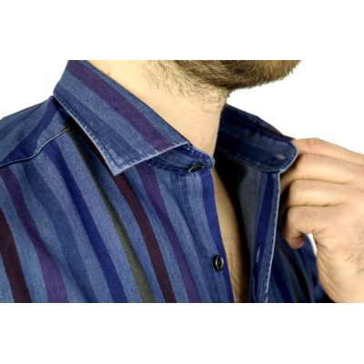 DANIEL BESSI Koszula męska fb531 JEANS KOLOROWE PASKI | Sklep GriShop.eu | Koszule