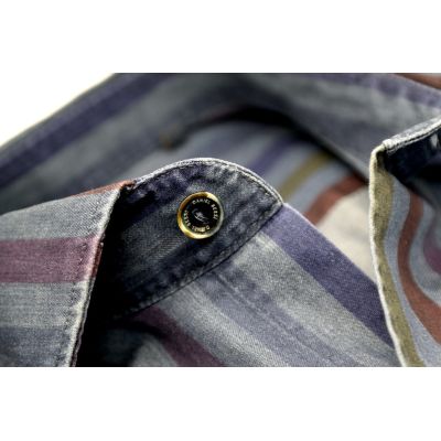 DANIEL BESSI Koszula męska fb531 JEANS KOLOROWE PASKI | Sklep GriShop.eu | Koszule