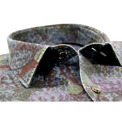 DANIEL BESSI Koszula męska fb529 jeans, dżins, kwiaty, panterka | Sklep GriShop.eu | Koszule