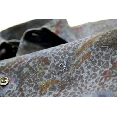 DANIEL BESSI Koszula męska fb529 jeans, dżins, kwiaty, panterka | Sklep GriShop.eu | Koszule