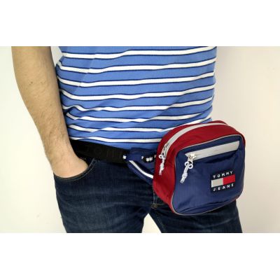 Tommy Hilfiger Nerka Torba damska męska granat czerwień T01 | Grishop | Galanteria i dodatki