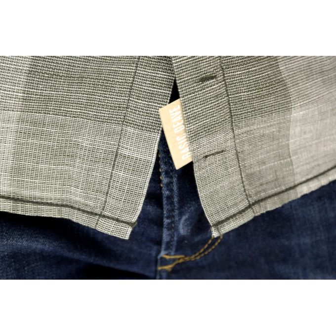 TOM TAILOR Koszula męska krótki rękaw pasy/krata khaki KTT03 | Sklep GriShop.eu | Koszule