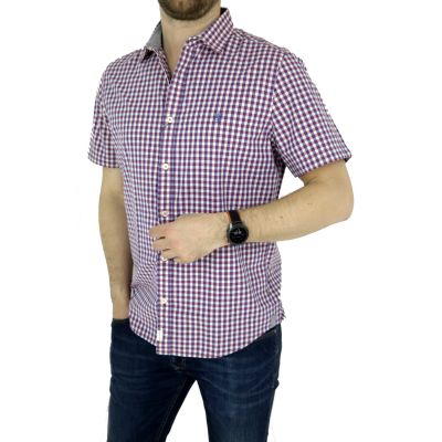 MARC O'POLO Koszula męska krótki rękaw krata KMP11 | Sklep GriShop.eu | Koszule