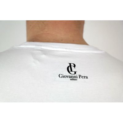 GIOVANNI PERA T-shirt męski biały jazz TGP24 | Grishop | Koszulki