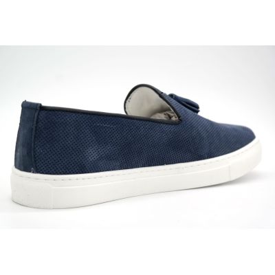 MADE IN ITALY Buty męskie wsuwane niebieskie | Grishop | Obuwie