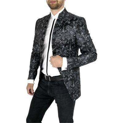 GIOVANNI PERA marynarka męska kwiaty róże srebrne MGP2 | Sklep GriShop.eu | Marynarki