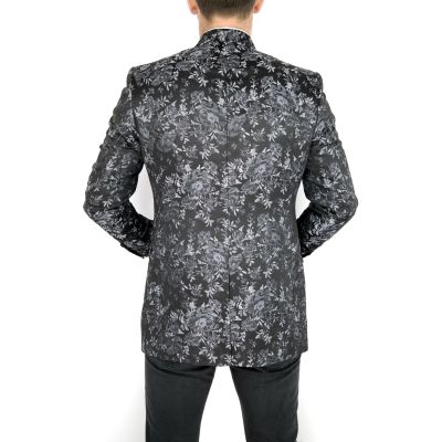 GIOVANNI PERA marynarka męska kwiaty róże srebrne MGP2 | Sklep GriShop.eu | Marynarki