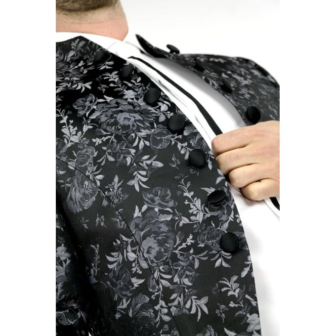 GIOVANNI PERA marynarka męska kwiaty róże srebrne MGP2 | Sklep GriShop.eu | Marynarki