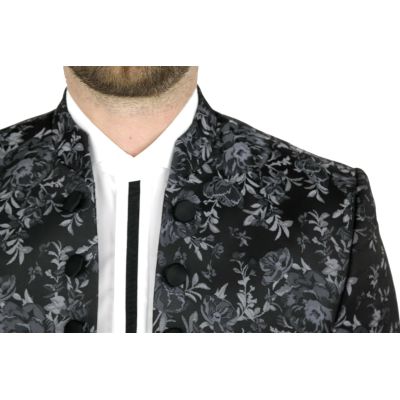 GIOVANNI PERA marynarka męska kwiaty róże srebrne MGP2 | Sklep GriShop.eu | Marynarki