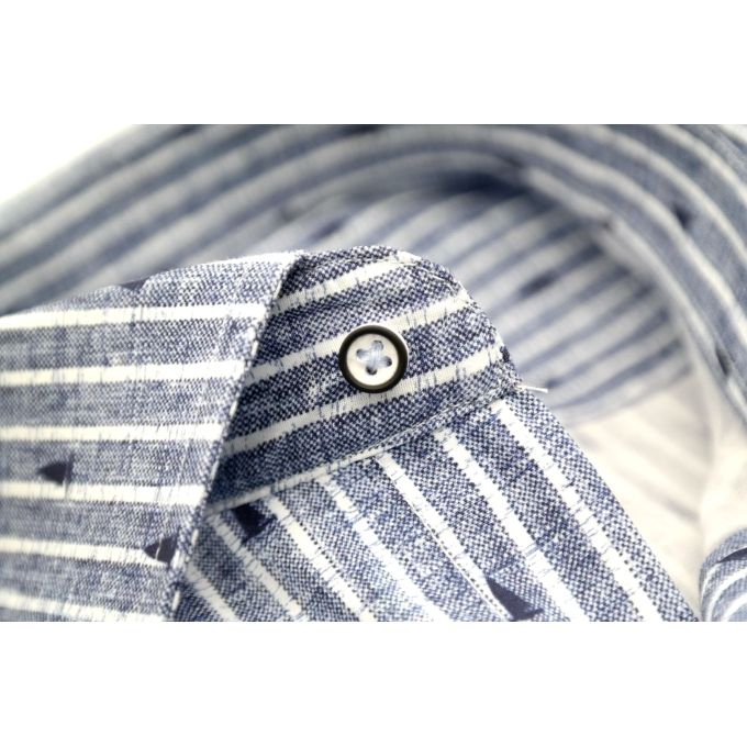 MCQUEEN Koszula męska MC033 prążki niebieska | Sklep GriShop.eu | Koszule