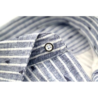 MCQUEEN Koszula męska MC033 prążki niebieska | Sklep GriShop.eu | Koszule