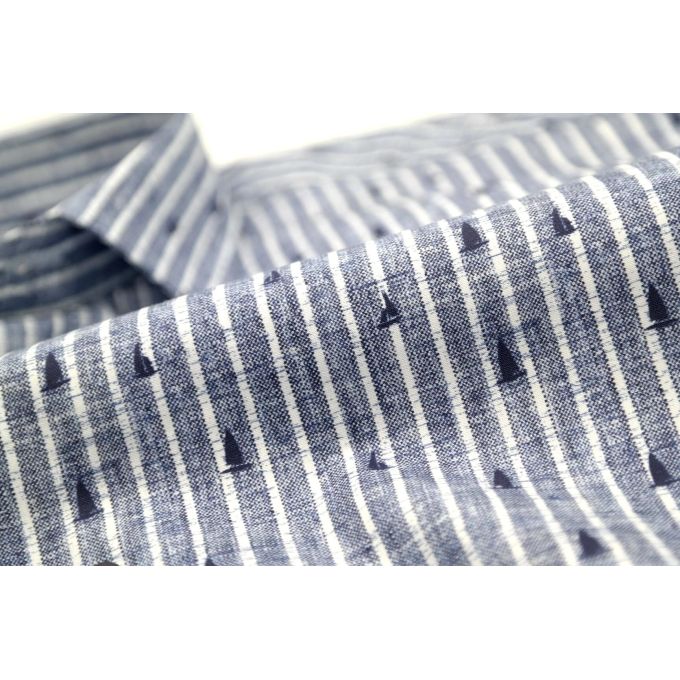 MCQUEEN Koszula męska MC033 prążki niebieska | Sklep GriShop.eu | Koszule