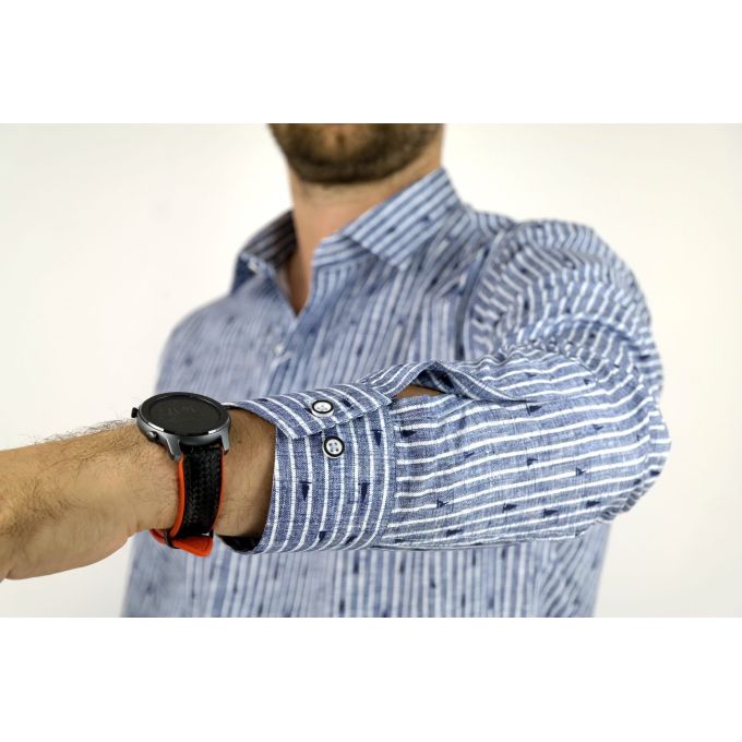 MCQUEEN Koszula męska MC033 prążki niebieska | Sklep GriShop.eu | Koszule