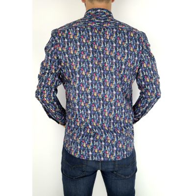 MCQUEEN Koszula męska MC035 żaglówki granat | Sklep GriShop.eu | Koszule