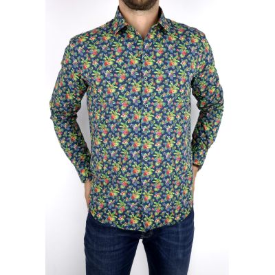MCQUEEN Koszula męska MC037 granat tropikalna | Sklep GriShop.eu | Koszule