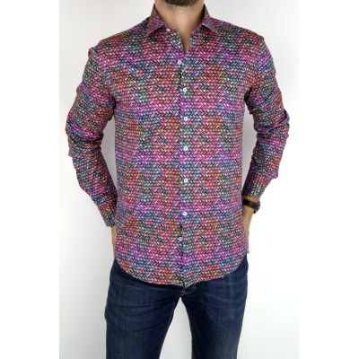 MCQUEEN Koszula męska MC040 plecionka kolorowa | Sklep GriShop.eu | Koszule