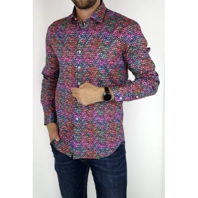 MCQUEEN Koszula męska MC040 plecionka kolorowa | Sklep GriShop.eu | Koszule