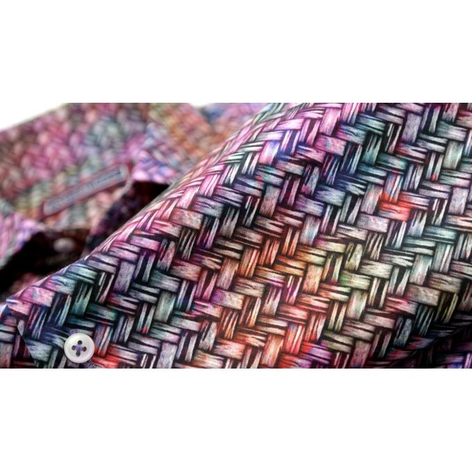 MCQUEEN Koszula męska MC040 plecionka kolorowa | Sklep GriShop.eu | Koszule