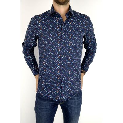 MCQUEEN Koszula męska MC042 granat pióra | Sklep GriShop.eu | Koszule