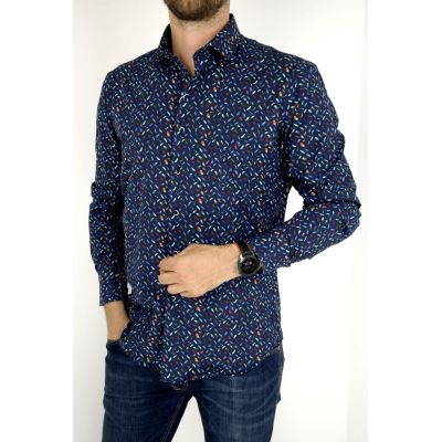 MCQUEEN Koszula męska MC042 granat pióra | Sklep GriShop.eu | Koszule