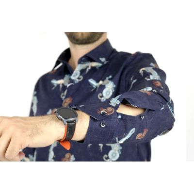 MCQUEEN Koszula męska MC046 granat jaszczurka | Sklep GriShop.eu | Koszule