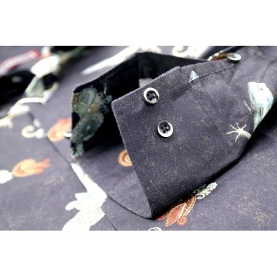 MCQUEEN Koszula męska MC046 granat jaszczurka | Sklep GriShop.eu | Koszule