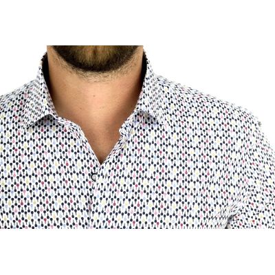MCQUEEN Koszula męska MC047 biała paletki | Sklep GriShop.eu | Koszule