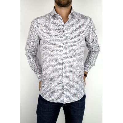 MCQUEEN Koszula męska MC047 biała paletki | Sklep GriShop.eu | Koszule