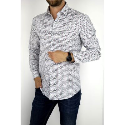 MCQUEEN Koszula męska MC047 biała paletki | Sklep GriShop.eu | Koszule