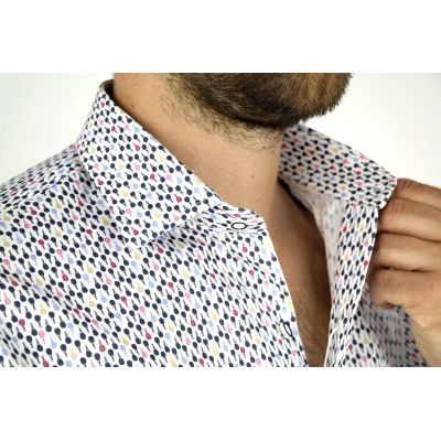 MCQUEEN Koszula męska MC047 biała paletki | Sklep GriShop.eu | Koszule