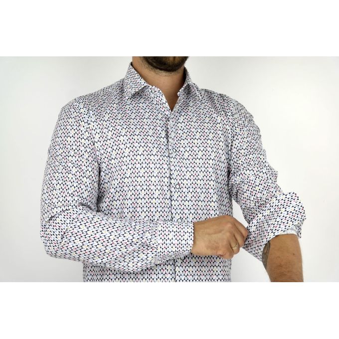 MCQUEEN Koszula męska MC047 biała paletki | Sklep GriShop.eu | Koszule