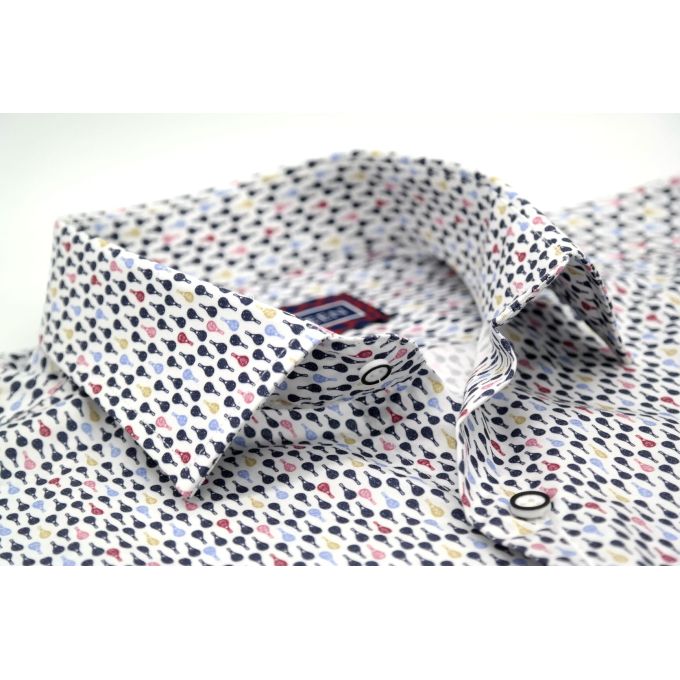 MCQUEEN Koszula męska MC047 biała paletki | Sklep GriShop.eu | Koszule