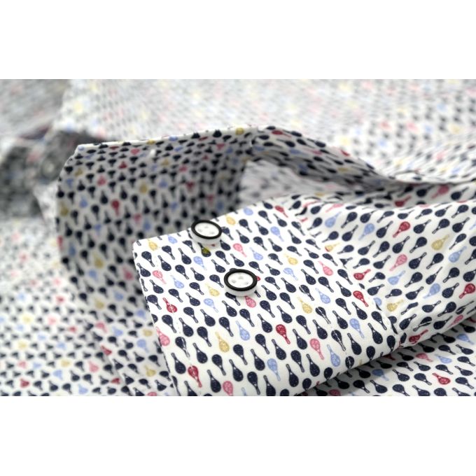 MCQUEEN Koszula męska MC047 biała paletki | Sklep GriShop.eu | Koszule