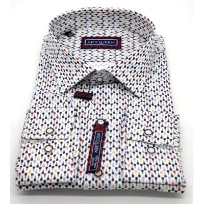 MCQUEEN Koszula męska MC047 biała paletki | Sklep GriShop.eu | Koszule