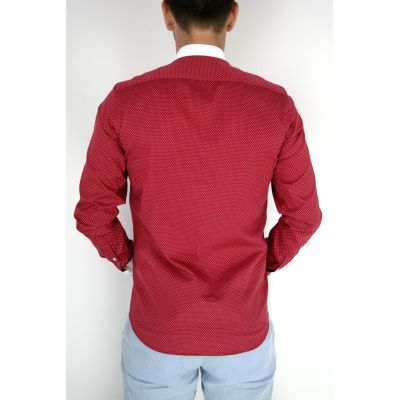 DANIEL BESSI Koszula męska fb390 czerwono-biała kropki | Sklep GriShop.eu | Koszule