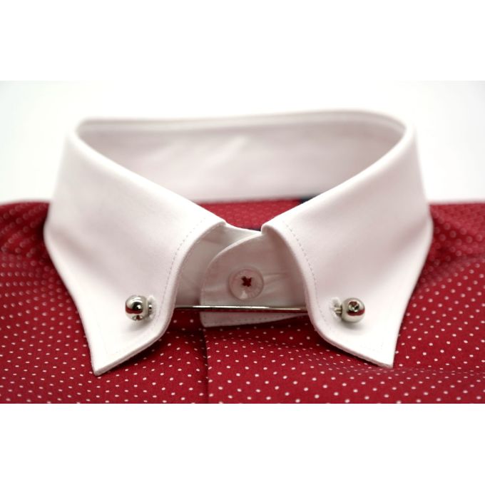 DANIEL BESSI Koszula męska fb390 czerwono-biała kropki | Sklep GriShop.eu | Koszule