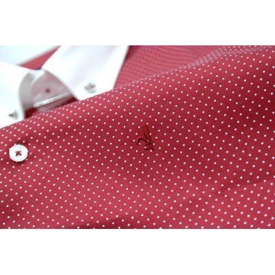 DANIEL BESSI Koszula męska fb390 czerwono-biała kropki | Sklep GriShop.eu | Koszule