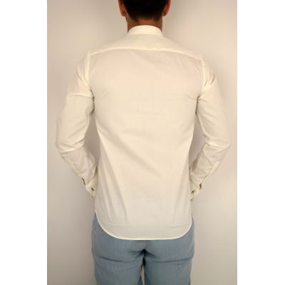 DANIEL BESSI Koszula męska na spinki krem fb018 | Sklep GriShop.eu | Koszule