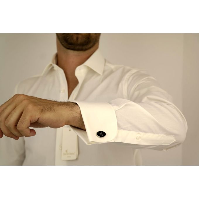 DANIEL BESSI Koszula męska na spinki krem fb018 | Sklep GriShop.eu | Koszule