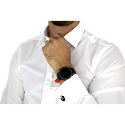 DANIEL BESSI Koszula męska na spinki biała fb002 | Sklep GriShop.eu | Koszule