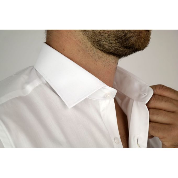 DANIEL BESSI Koszula męska na spinki biała fb002 | Sklep GriShop.eu | Koszule