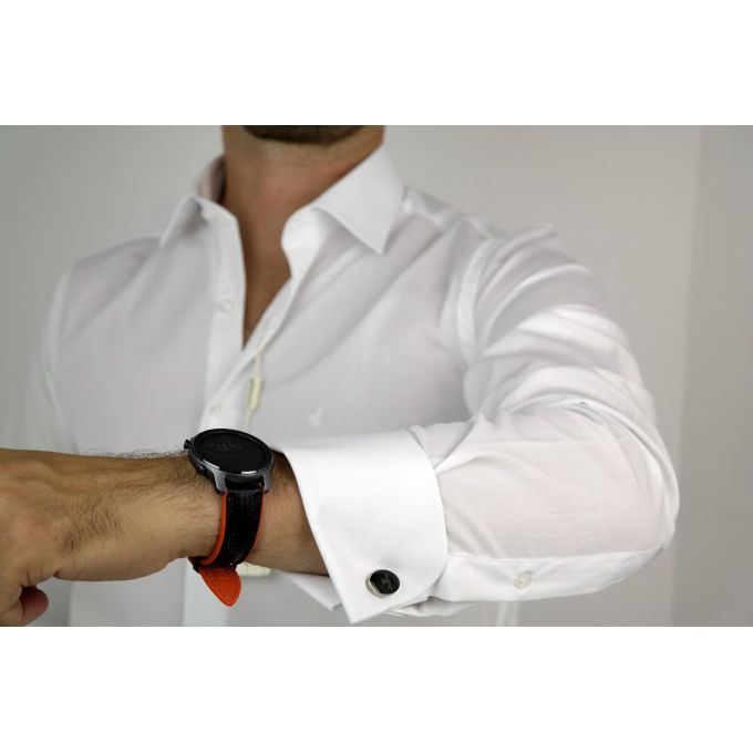 DANIEL BESSI Koszula męska na spinki biała fb002 | Sklep GriShop.eu | Koszule