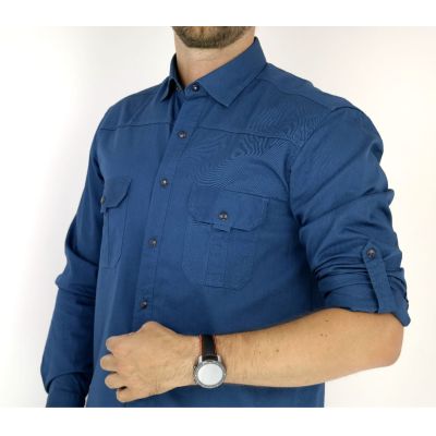 DANIEL BESSI Koszula męska fb836 morski napy | Sklep GriShop.eu | Koszule