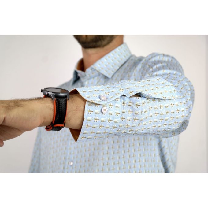 DANIEL BESSI Koszula męska fb449 błękitna | Sklep GriShop.eu | Koszule