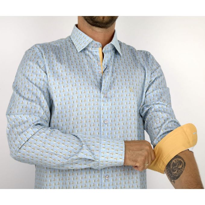 DANIEL BESSI Koszula męska fb449 błękitna | Sklep GriShop.eu | Koszule