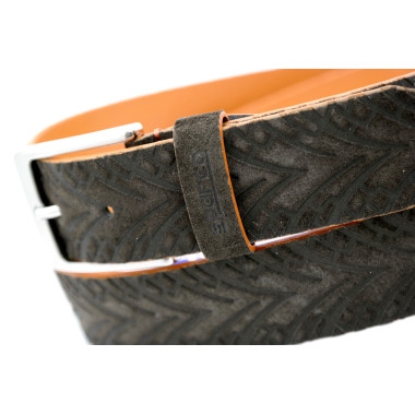 SPARCO pasek męski skóra rozmiar do 110cm brąz-pomarańcz