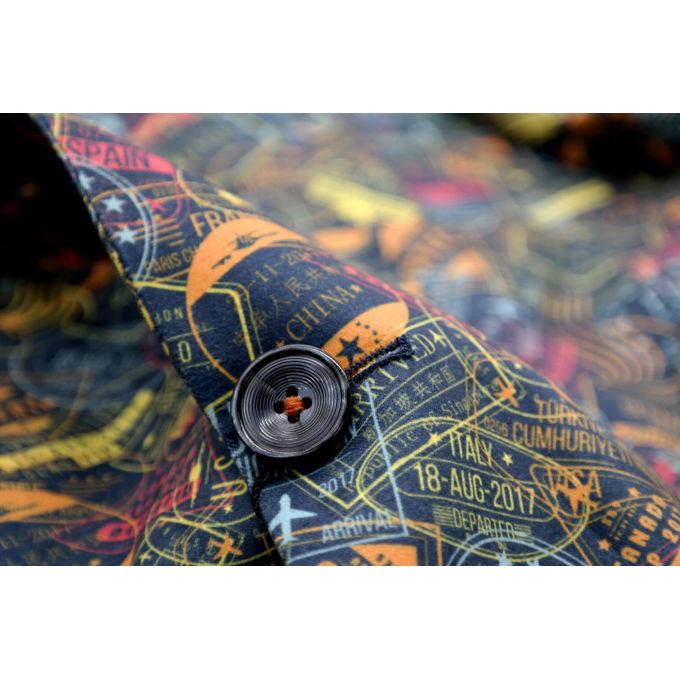 GIOVANNI PERA Marynarka męska kolorowa wesoła pieczątki D203 VISA | Sklep GriShop.eu | Marynarki