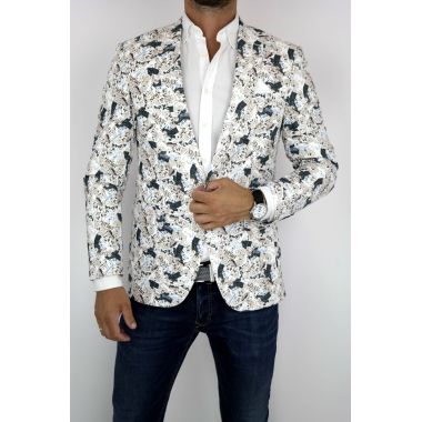 GIOVANNI PERA Marynarka męska napisy książka D202 GAZETA | Sklep GriShop.eu | Marynarki 2