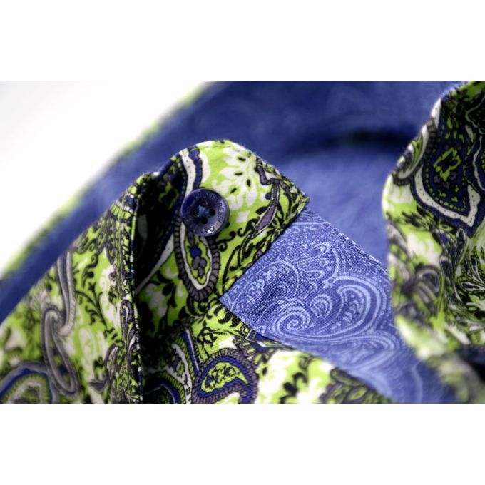 DANIEL BESSI Koszula męska fb478 paisley zielona | Sklep GriShop.eu | Koszule